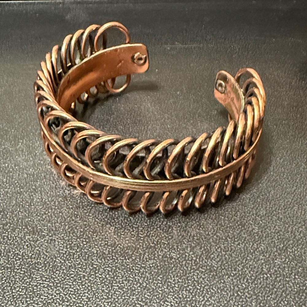 Renoir Vintage Ribbed Copper Cuff Bracelet